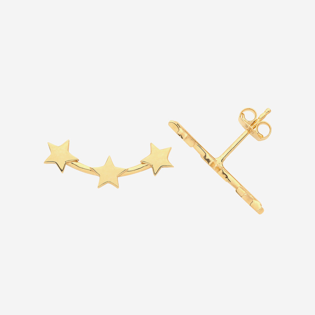 Triple Star Crawlers | 9ct Gold - Earrings