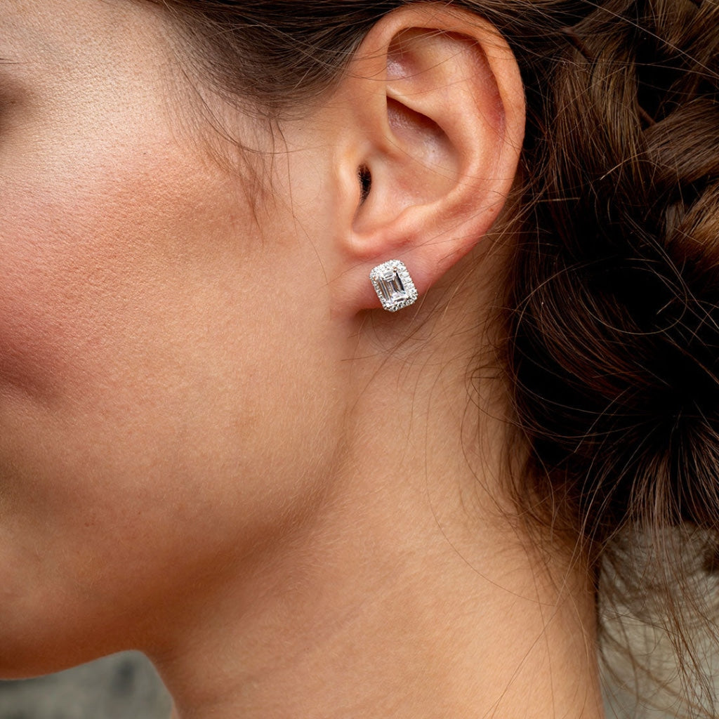 True Elegance Earrings - Emerald Cut | Sterling Silver -