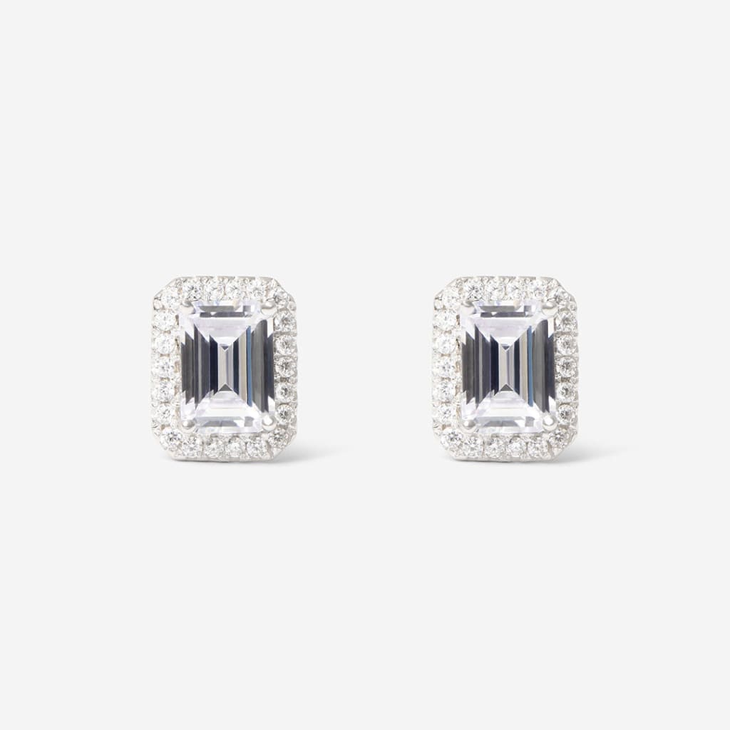 True Elegance Earrings - Emerald Cut | Sterling Silver