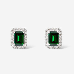 True Elegance Earrings - Green Emerald Cut | Sterling