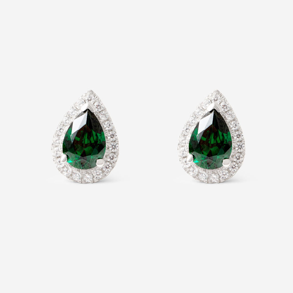True Elegance Earrings - Green Pear | Sterling Silver