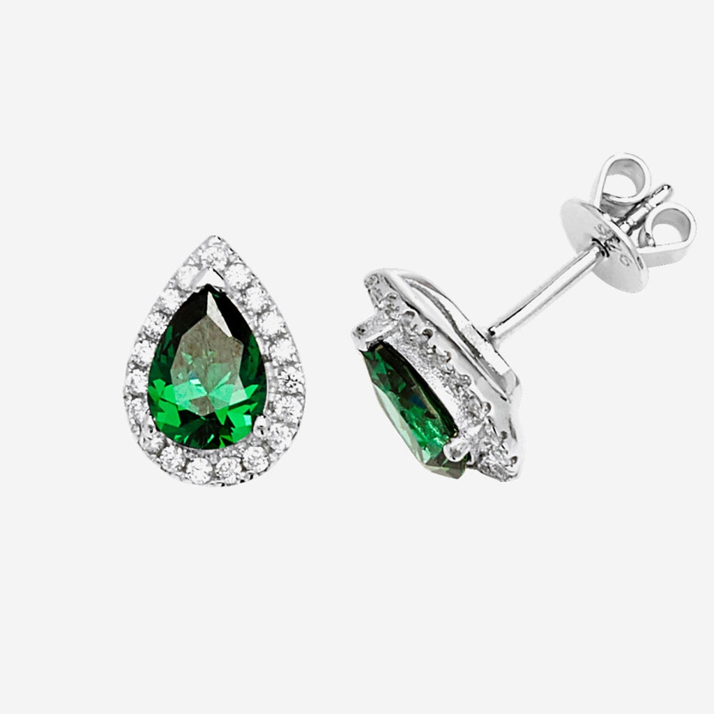 True Elegance Earrings - Green Pear | Sterling Silver -