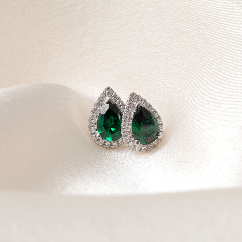 True Elegance Earrings - Green Pear | Sterling Silver