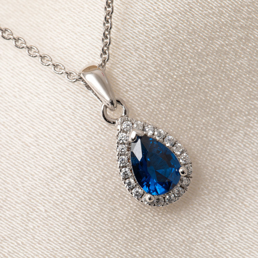 True Elegance Necklace - Blue Pear | Sterling Silver