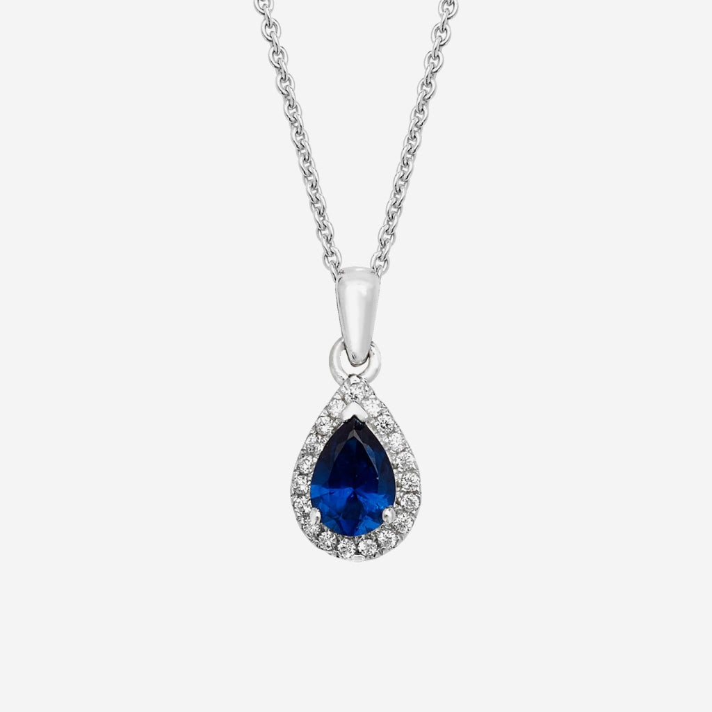 True Elegance Necklace - Blue Pear | Sterling Silver