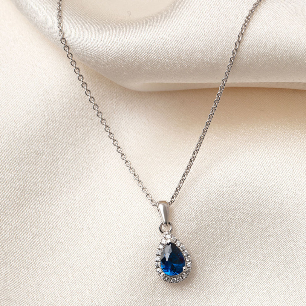 True Elegance Necklace - Blue Pear | Sterling Silver