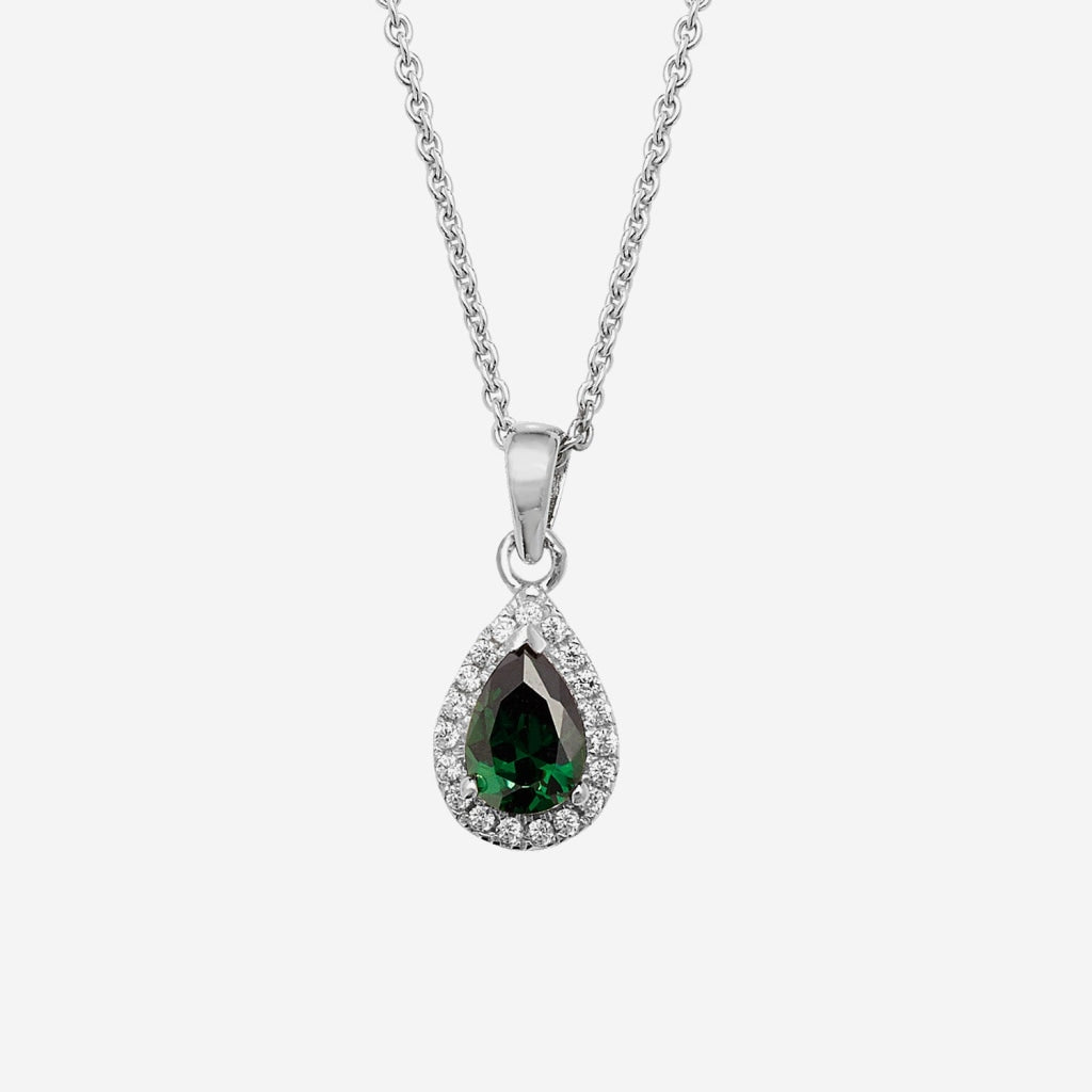 True Elegance Necklace - Green Pear | Sterling Silver