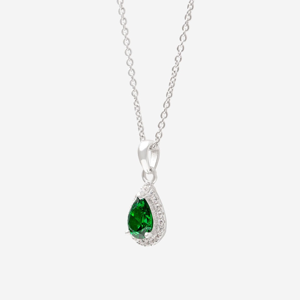 True Elegance Necklace - Green Pear | Sterling Silver