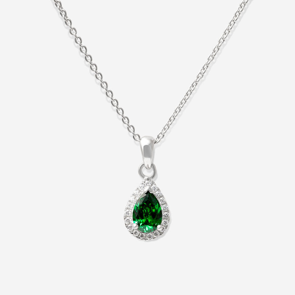 True Elegance Necklace - Green Pear | Sterling Silver