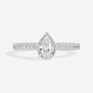 TRUMAN 0.75ct | Pear Solitaire Diamond Engagement Ring in 18ct White Gold