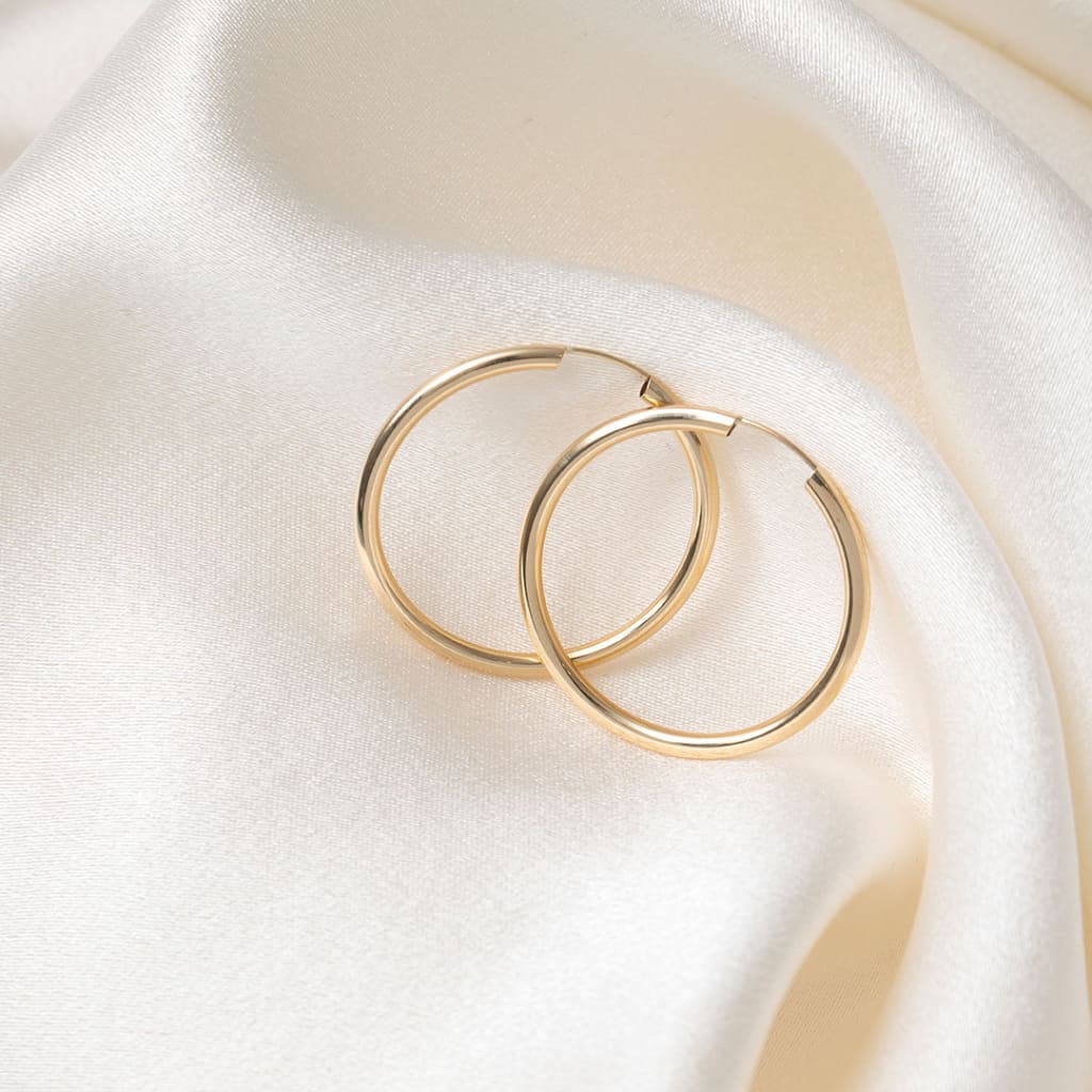 Tube Hoop Earrings - 22mm | 9ct Gold - Earrings