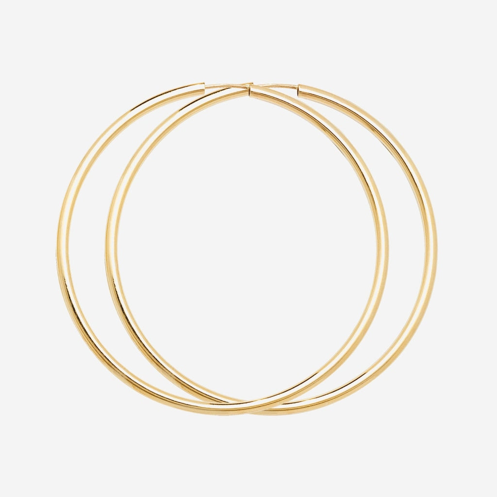 Tube Hoop Earrings - 27mm | 9ct Gold