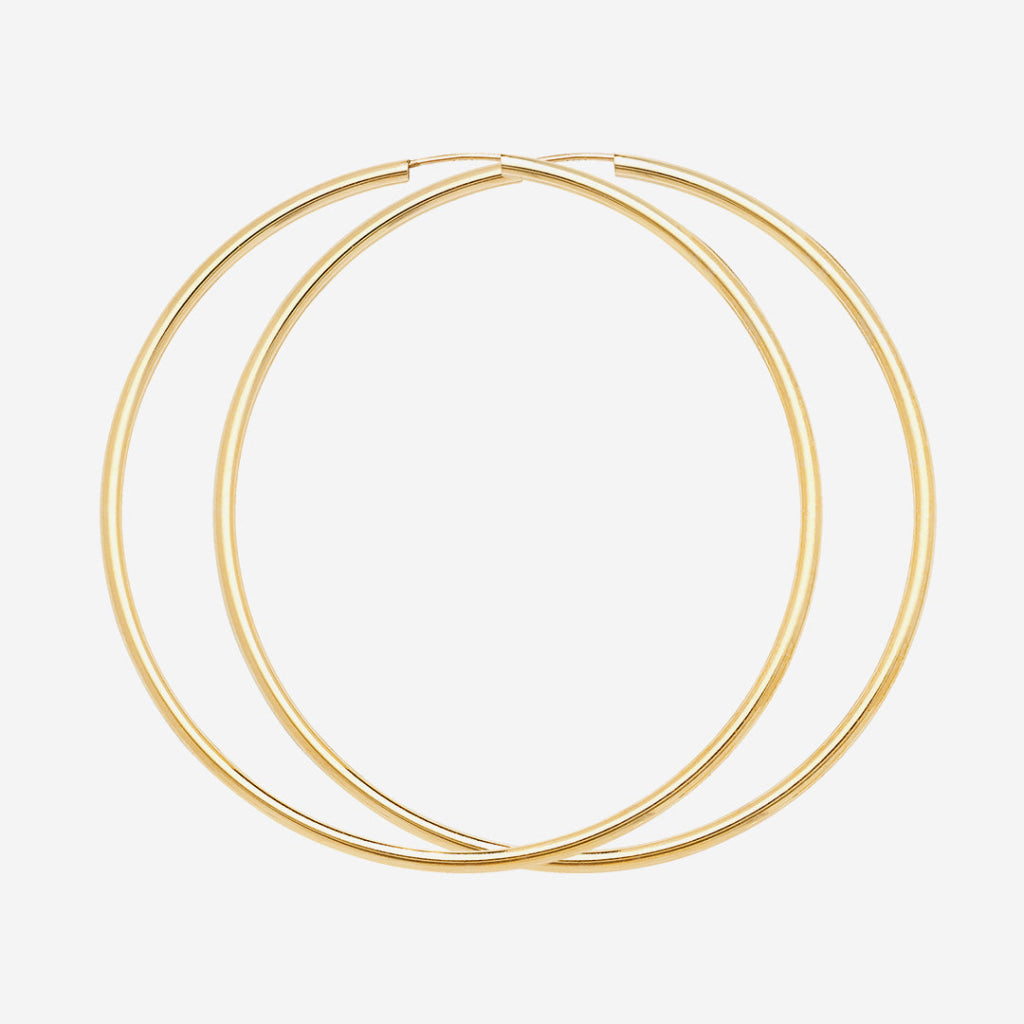 Tube Hoop Earrings - 55mm | 9ct Gold