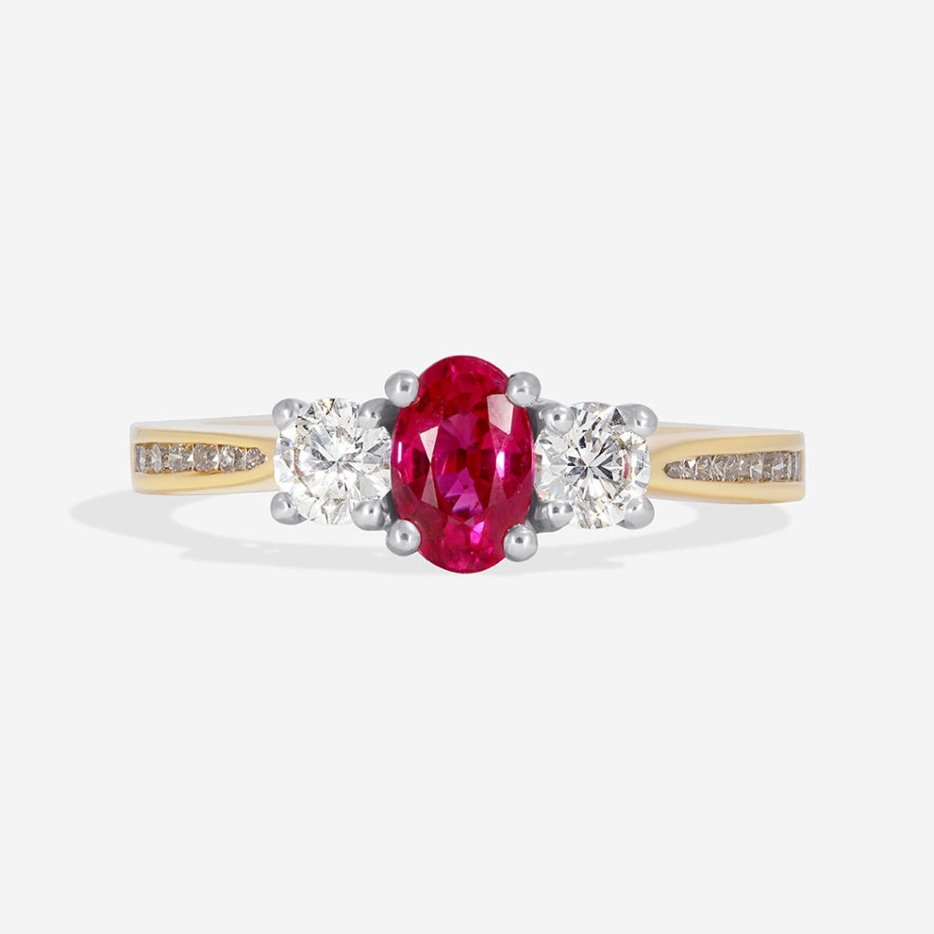 Tulip 18ct Gold Ruby Diamond Ring