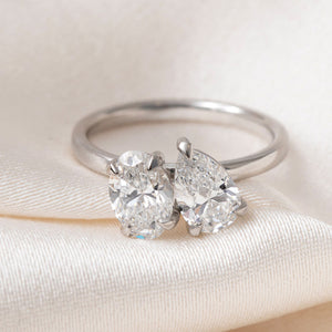 TWAIN 2.00ct | Toi Et Moi Lab Grown Diamond Engagement Ring in Platinum