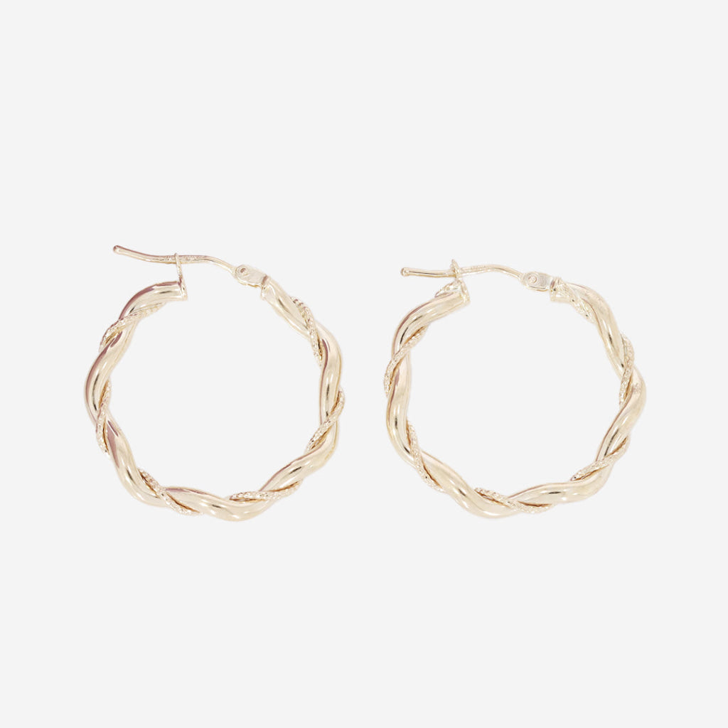 Twisted Hoop Earrings 20mm | 9ct Gold
