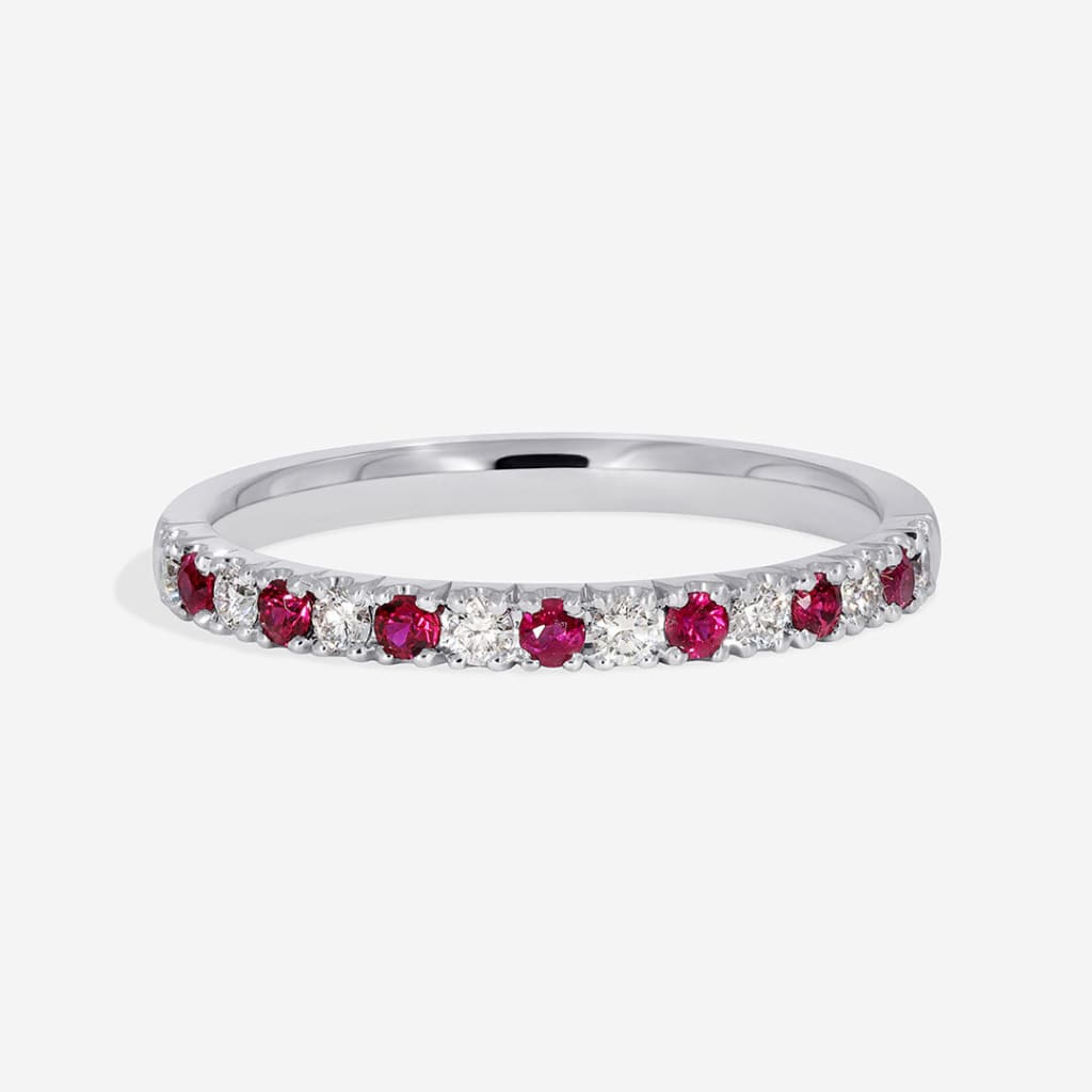 Utopia 18ct White Gold Ruby Diamond Ring