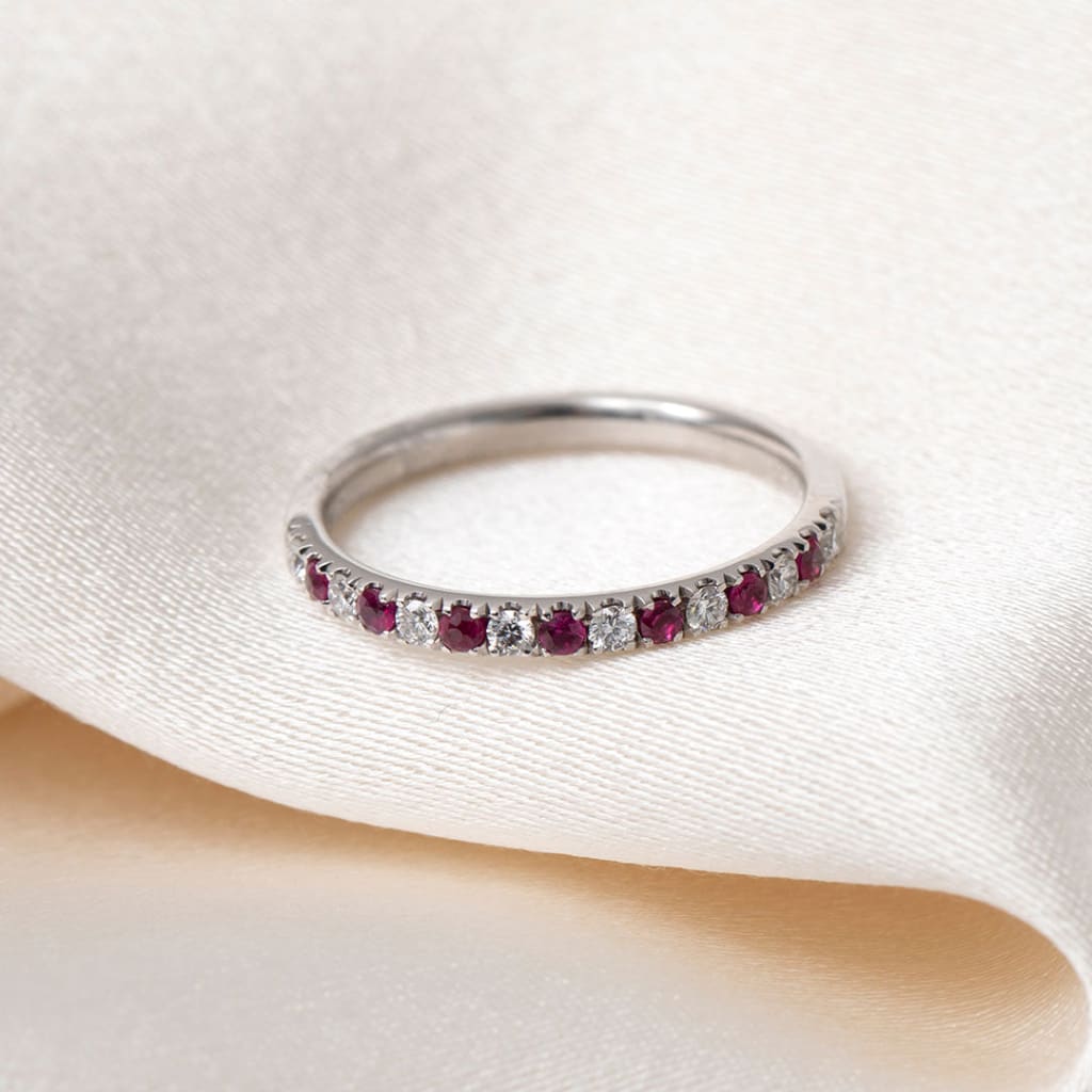 UTOPIA - Ruby | Wedding & Eternity Ring in 18ct White Gold