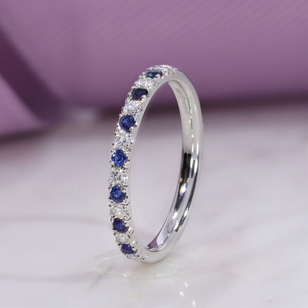 Utopia Sapphire | Diamond & Sapphire Wedding Ring Side view