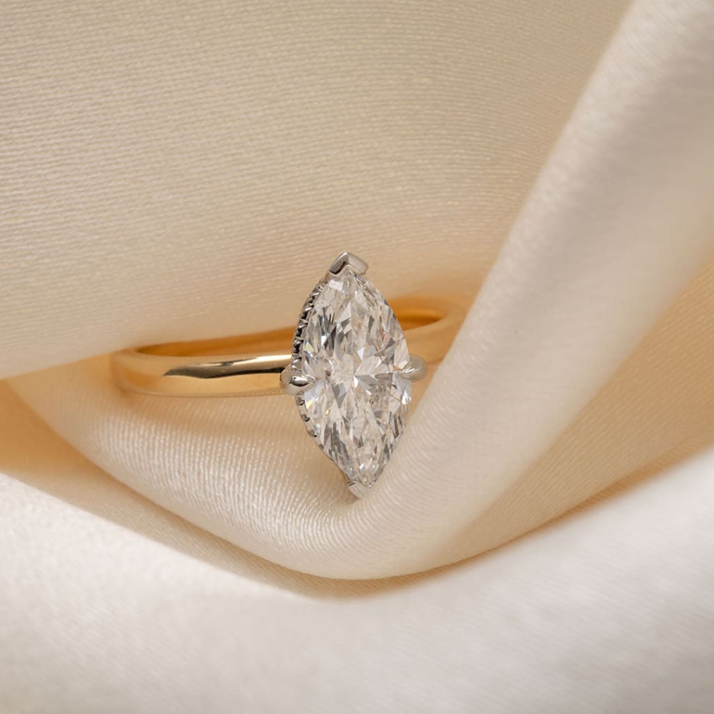 Venice | Marquise Solitaire Lab Diamond Set in 18ct Gold