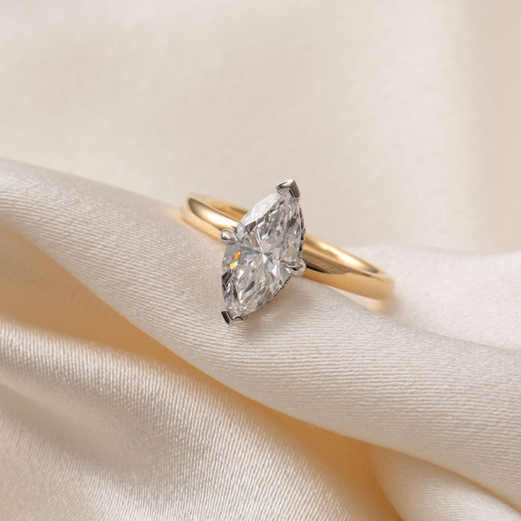 Venice | Marquise Solitaire Lab Diamond Set in 18ct Gold