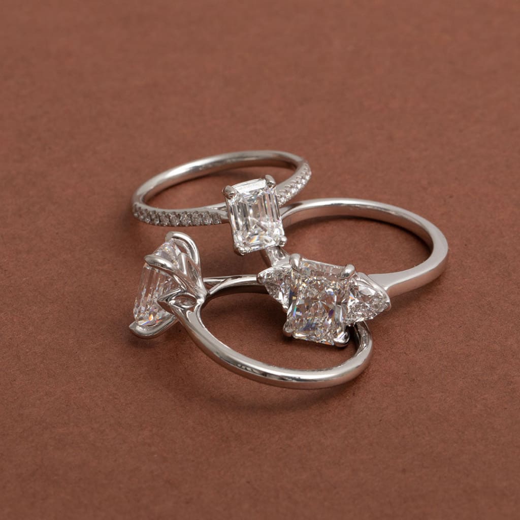 VENTURA | Radiant 3-Stone Lab Diamond Set in Platinum