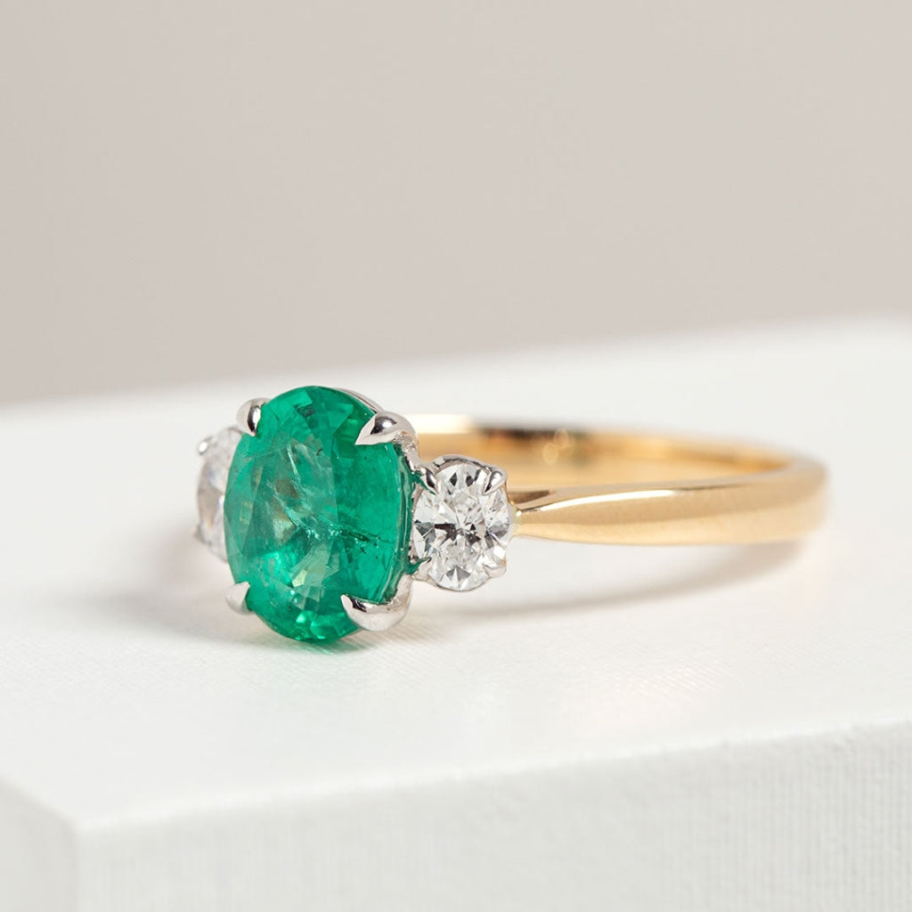 Verde Emerald and Diamond Ring