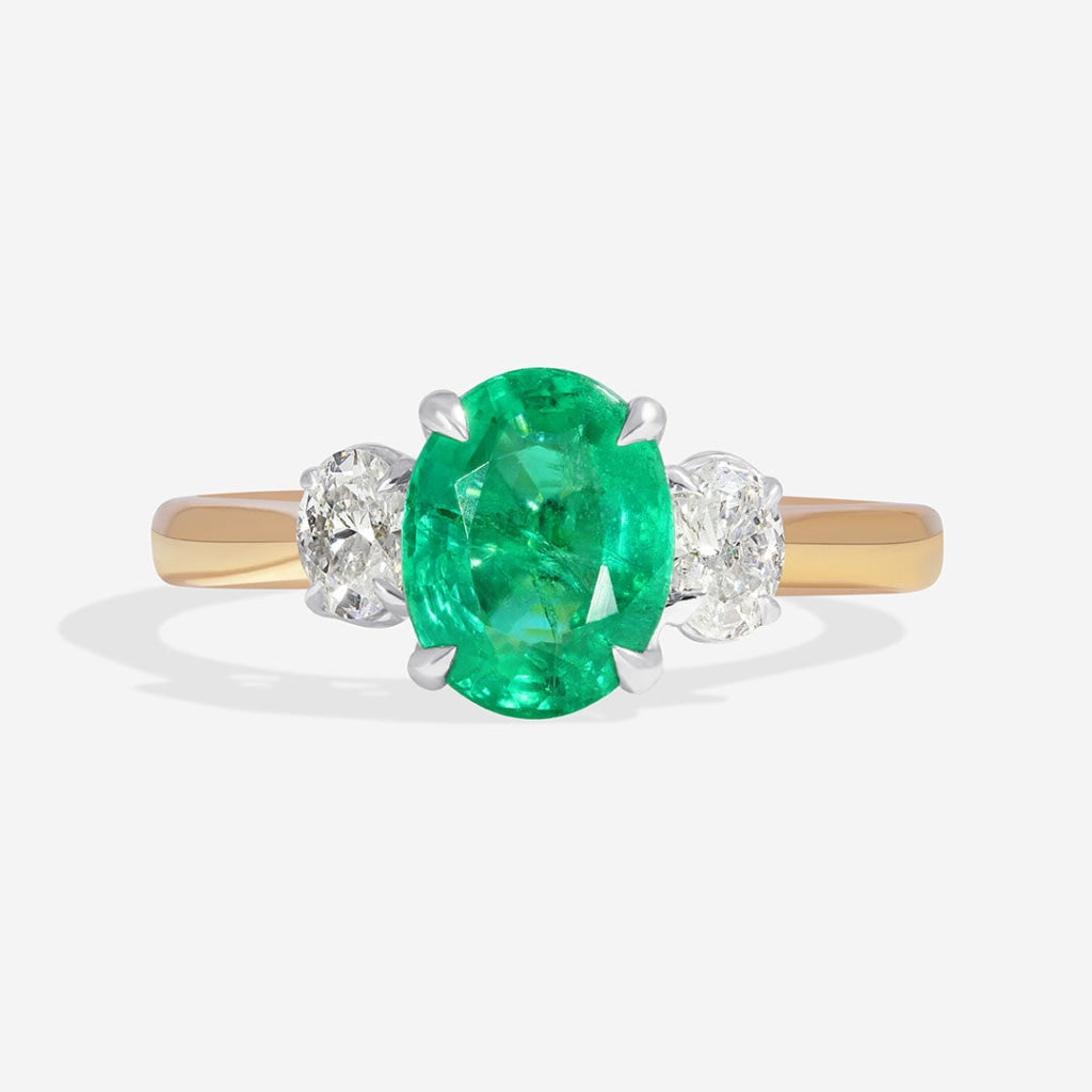 Verde 18ct Gold Emerald & Diamond Ring