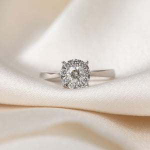 VERITY 0.50ct | Round Cluster Diamond Engagement Ring in 18ct White Gold