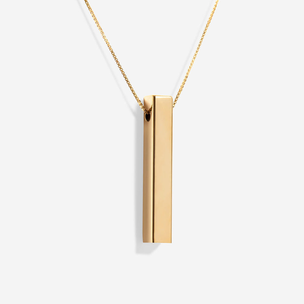 Vertical Engravable Bar Necklace | 9ct Gold - Necklace