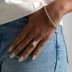 VICENZA 5ct | Elongated Cushion Solitaire Lab Grown Diamond Engagement Ring in 18ct Gold