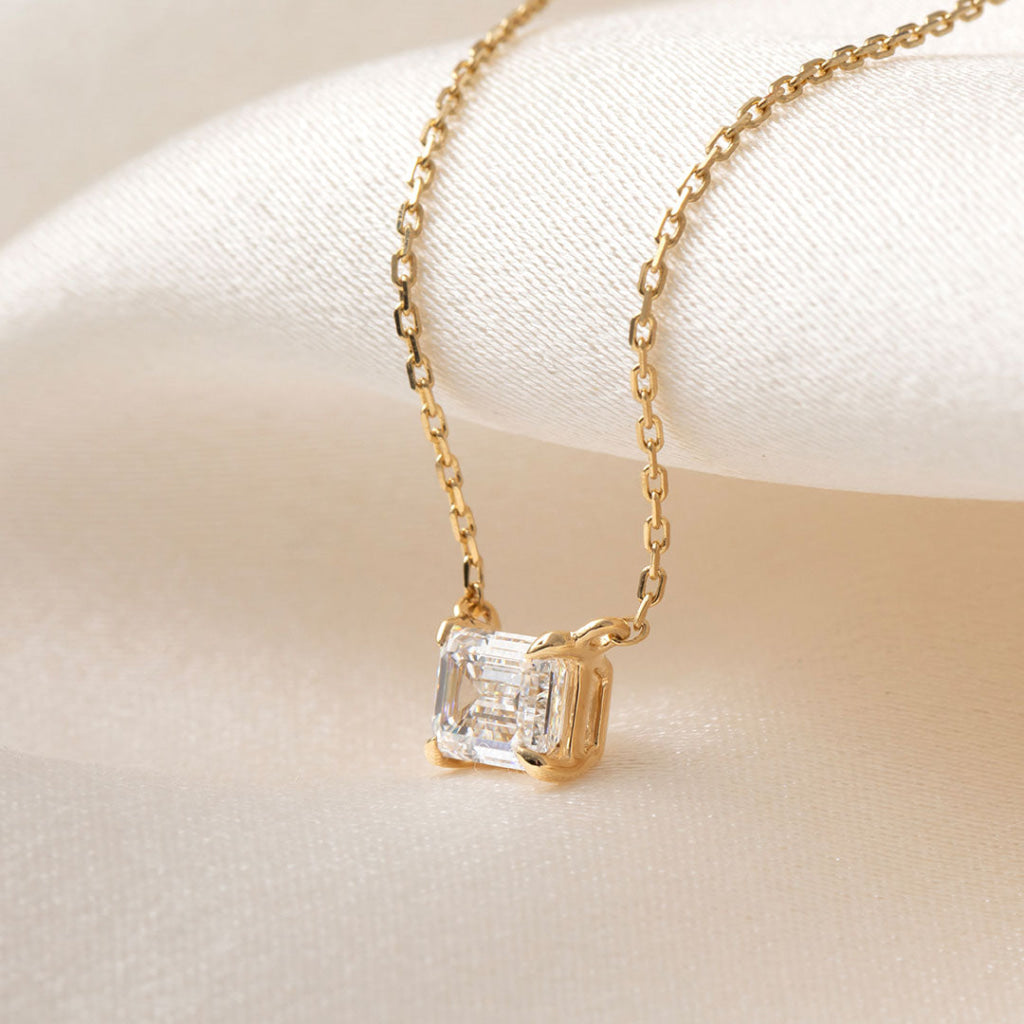 Viscount Emerald Cut Lab Diamond Necklace -1.00ct | 18ct