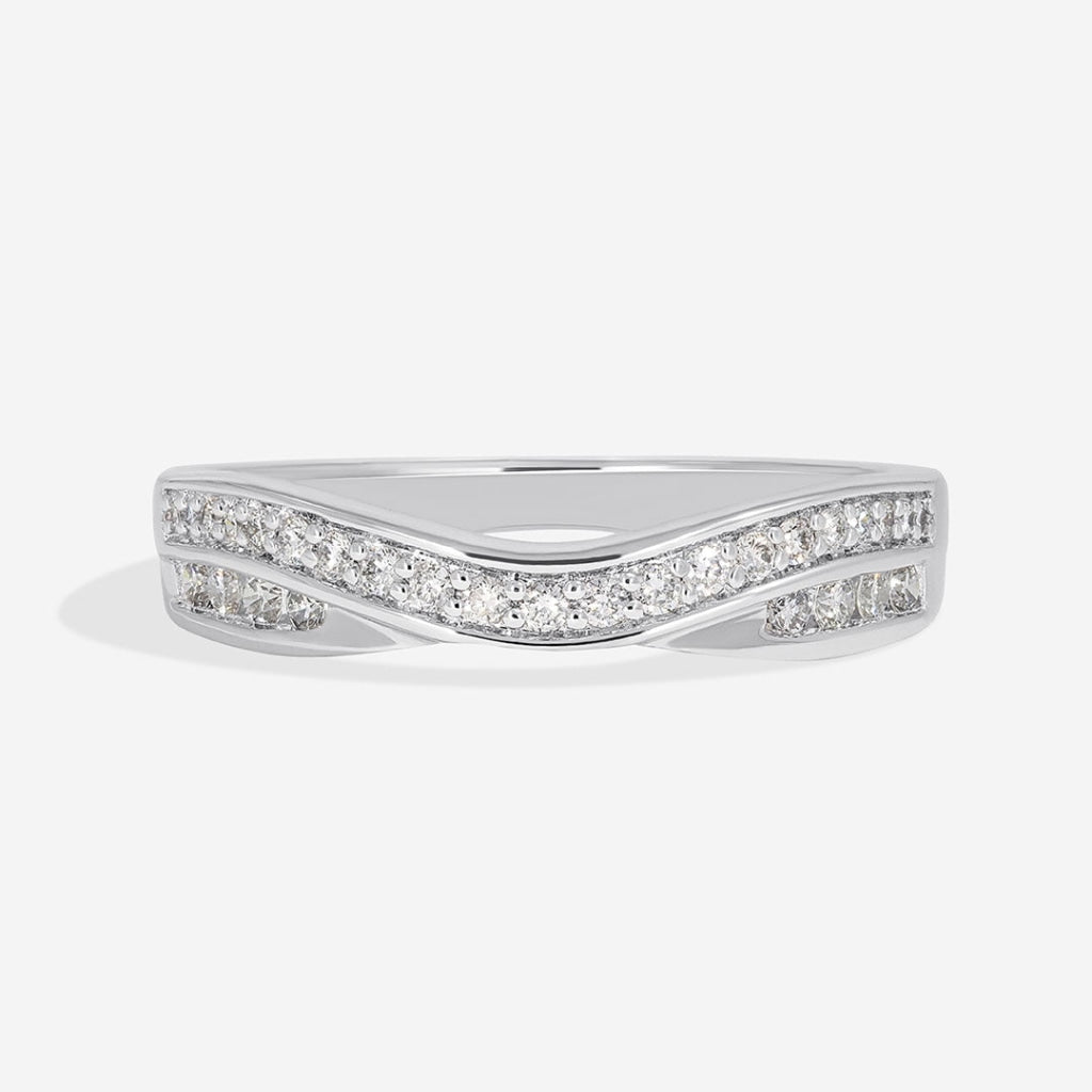 Vixen - Shaped diamond wedding ring - white gold