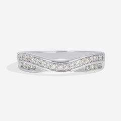 Vixen - Shaped diamond wedding ring - white gold