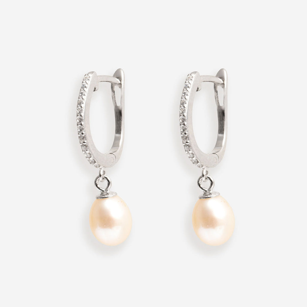 Wedding day pearl drops | Sterling Silver - Earrings