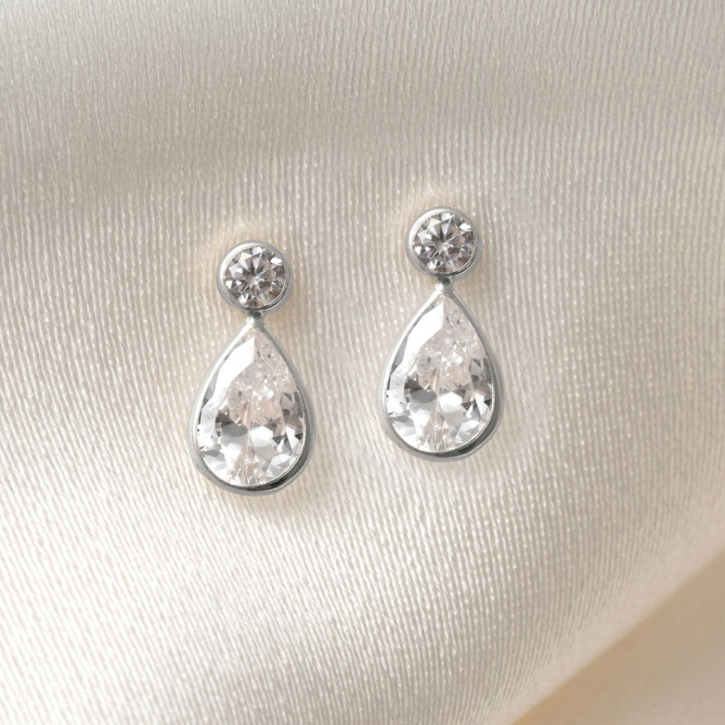 Whisper CZ Earrings | 9ct White Gold - Earrings