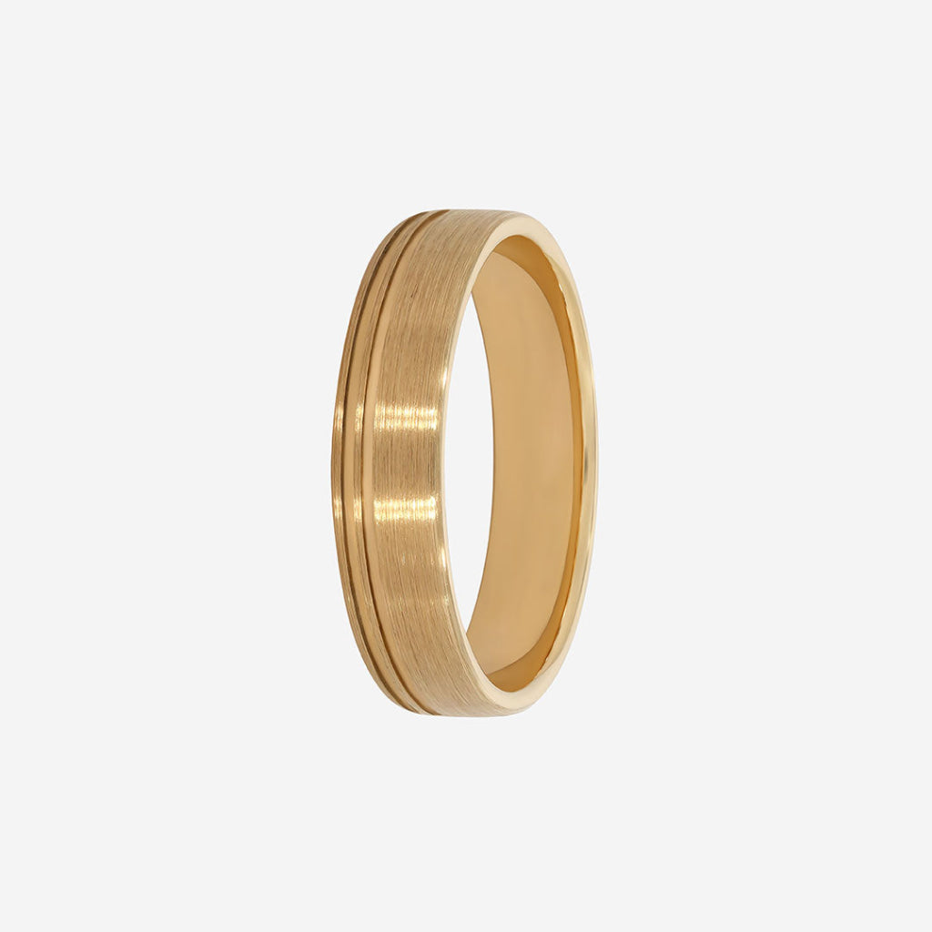 gents yellow gold patterened band