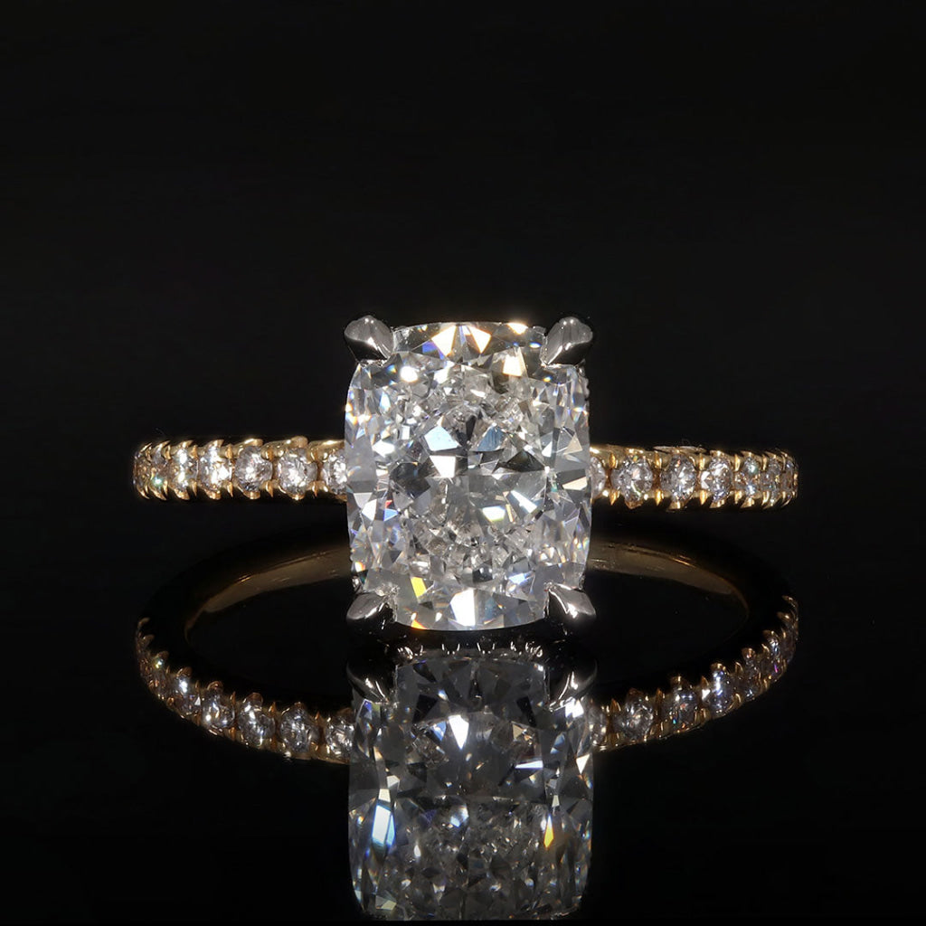 WILLOW | Cushion Solitaire Lab Diamond Set in 18ct Gold