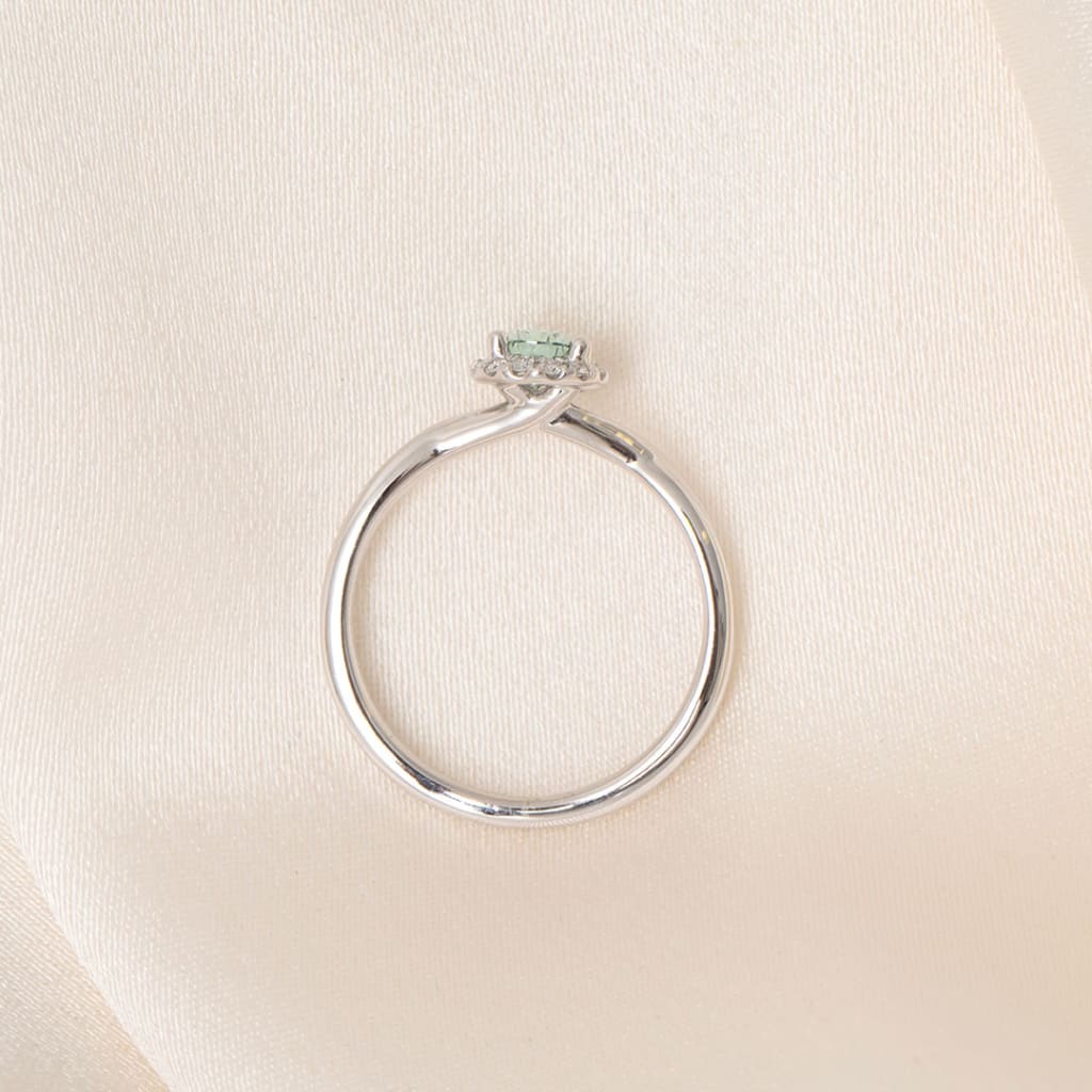 WILTON | Fancy Green Lab Diamond Ring Set in Platinum
