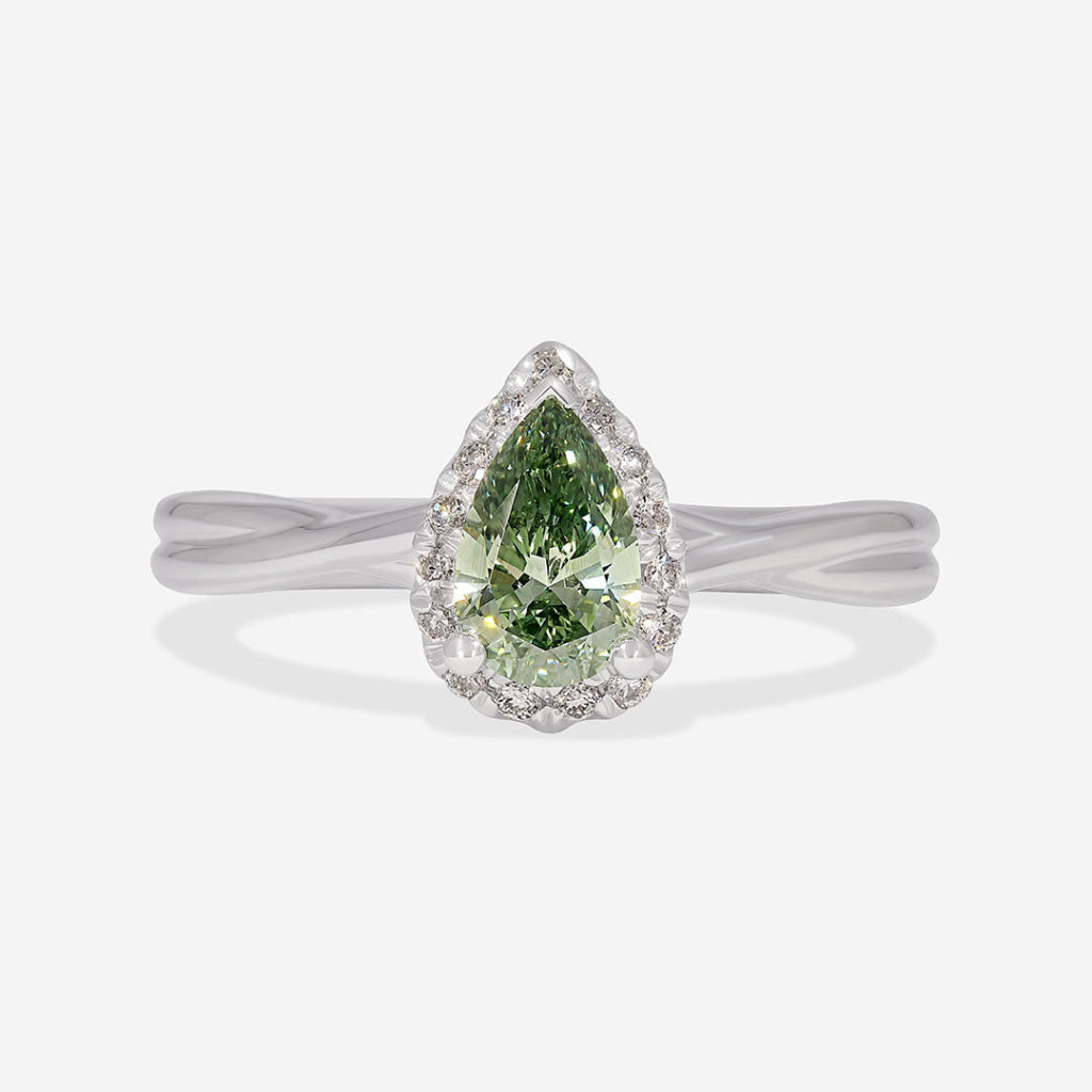 WILTON | Fancy Green Lab Diamond Ring Set in Platinum