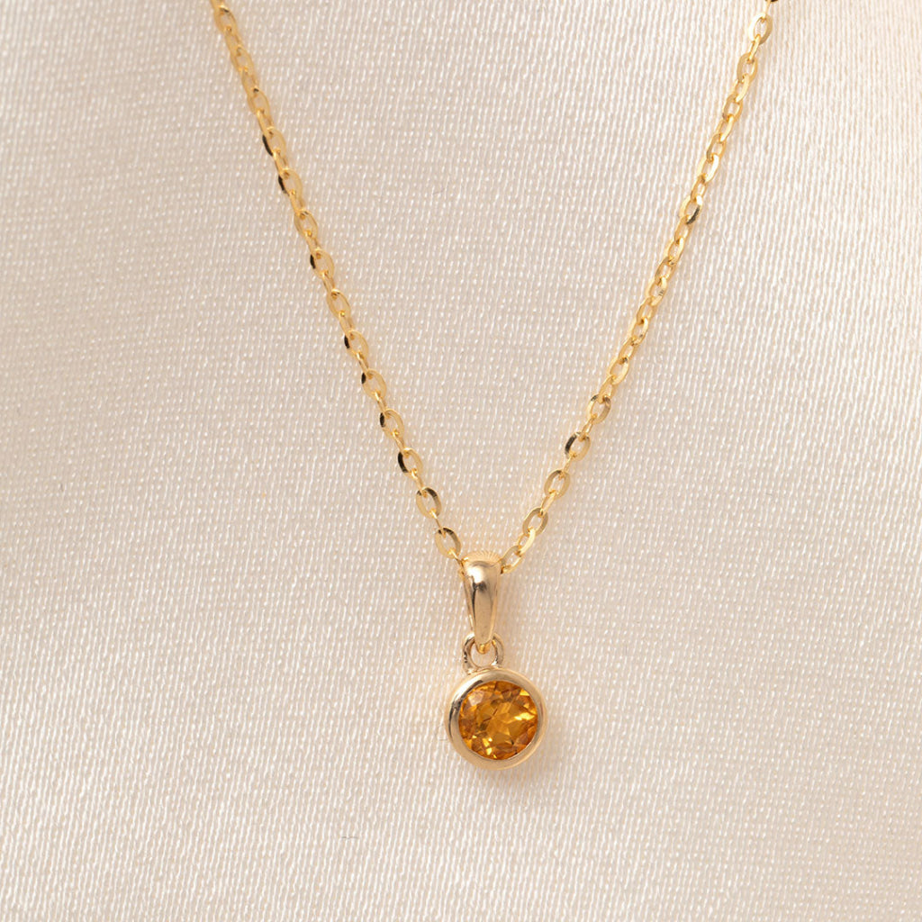 Wish Citrine Necklace | 9ct Gold - Necklace