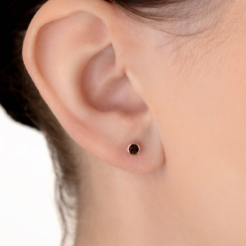 Wish Garnet Earrings | 9ct Gold - Earrings