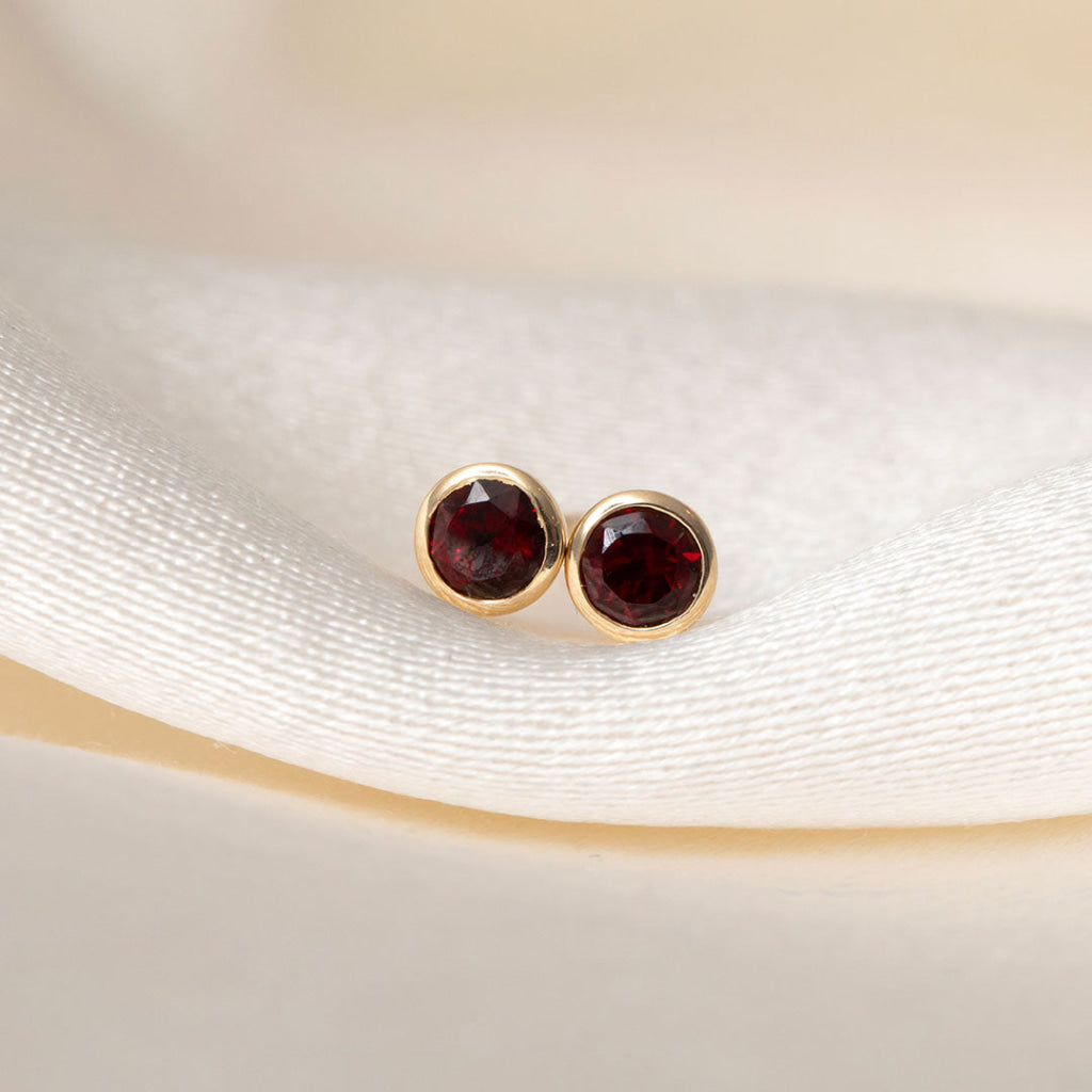 Wish Garnet Earrings | 9ct Gold - Earrings