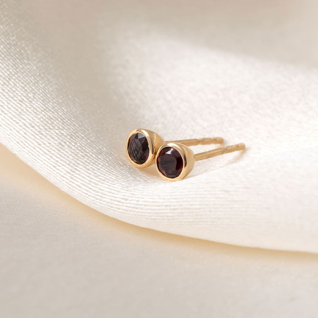 Wish Garnet Earrings | 9ct Gold - Earrings