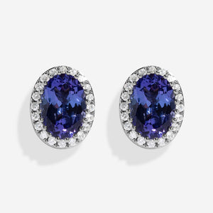 Wonder | Diamond & Tanzanite Earrings in 9ct White Gold