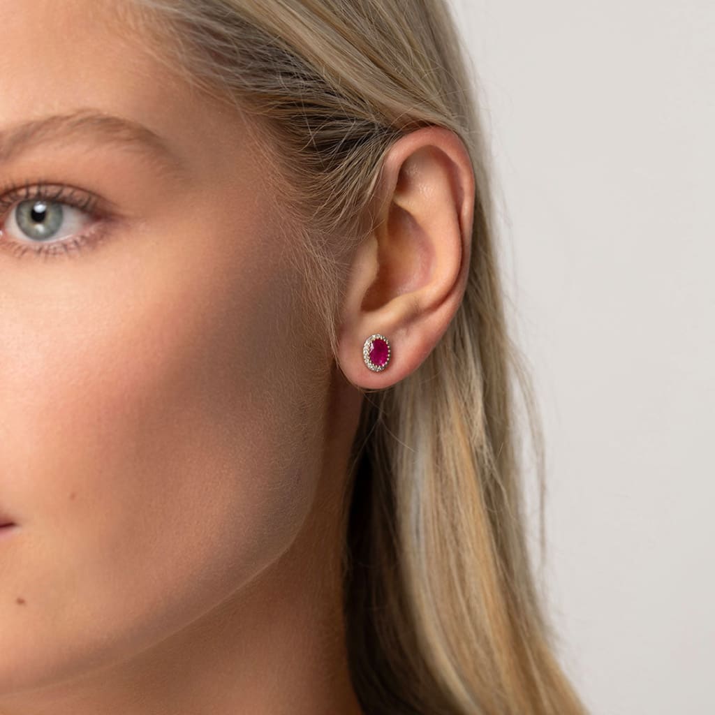 Wonder | Ruby & Diamond Earrings in 9ct Gold