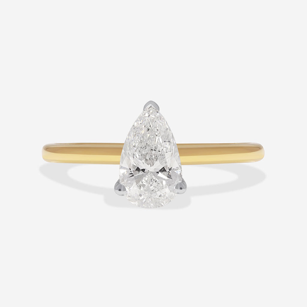 ZARA | Pear Cut Solitaire Set in 18ct Gold 1.00ct - Rings