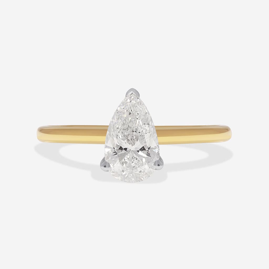 ZARA | Pear Cut Solitaire Set in 18ct Gold 1.00ct - Rings