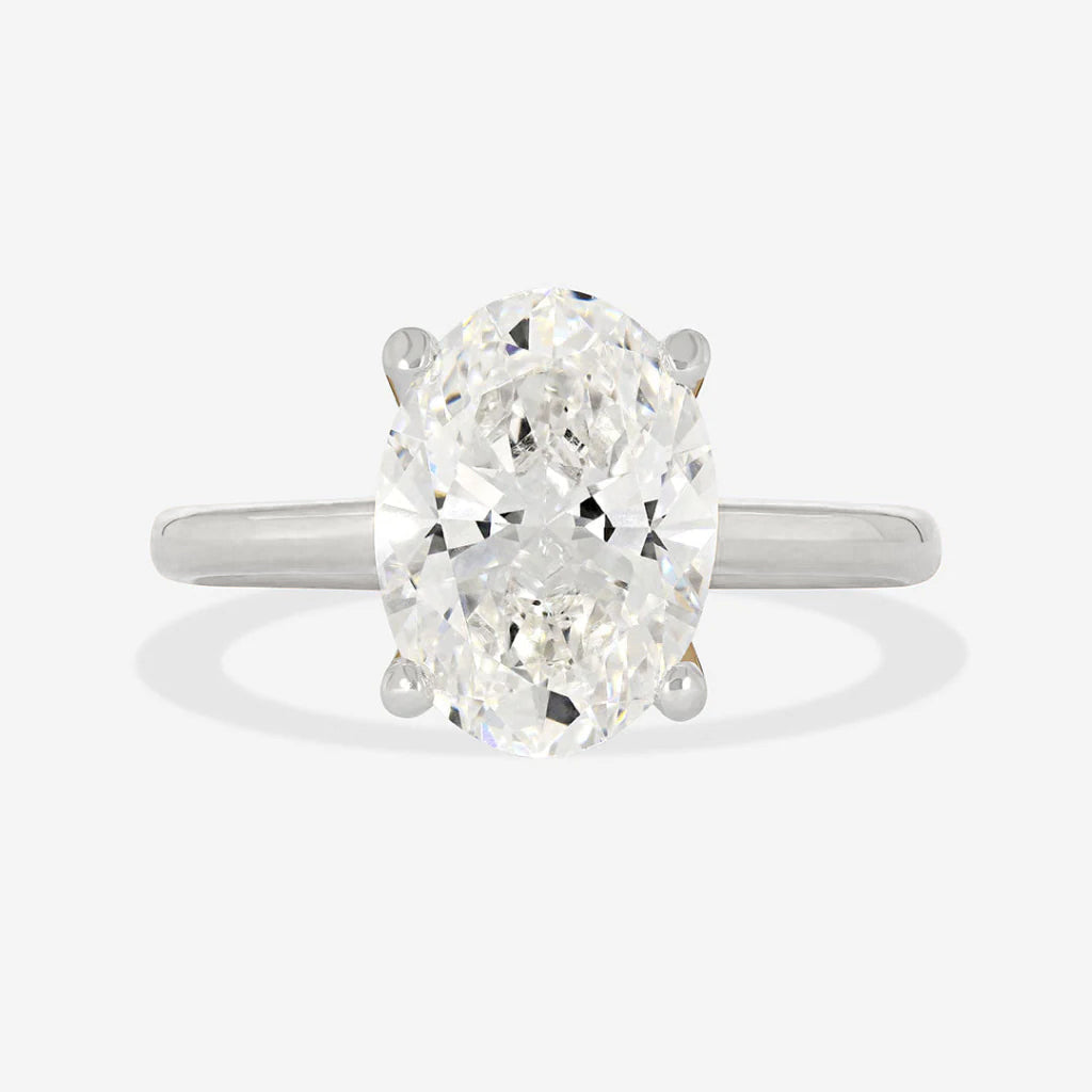 ZARIYAH 3ct | Oval Solitaire Lab Grown Diamond Engagement Ring in Platinum