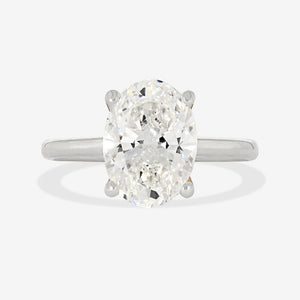 ZARIYAH 3ct | Oval Solitaire Lab Grown Diamond Engagement Ring in Platinum